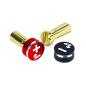 Preview: 1up Racing LowPro Bullet Plug Grips – Red/Black + LowPro Bullet Plugs 5mm (2pcs)