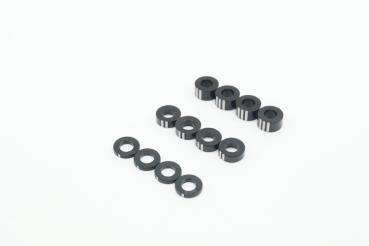 KAEMTECH 3mm Alu-Unterlegscheiben Set 12 Stück (1mm,2mm,3mm) markiert schwarz