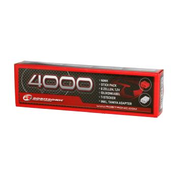 Robitronic NiMH Akku 4000mAh 7,2V Stick Pack T-Stecker & Tamiya