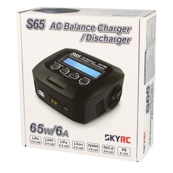 SkyRC S65 AC Ladegerät LiPo 2-4s 6A 65W Entladen 2A 10W