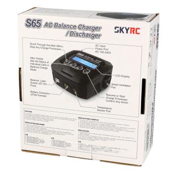 SkyRC S65 AC Ladegerät LiPo 2-4s 6A 65W Entladen 2A 10W