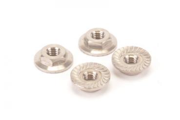 Titanium Low Profile M4 Serrated Nut (pk4)