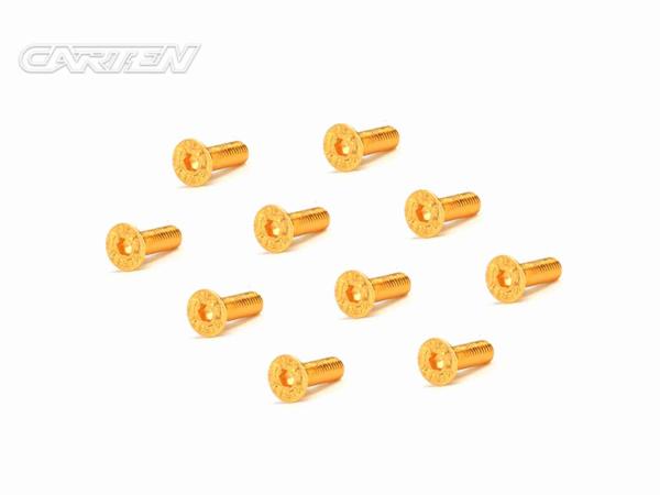 CARTEN Senkkopfschrauben M3x10mm 12.9 Gold Coating (10)