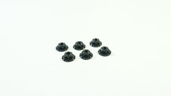 SWORKz T-7075 M4 Lightened Low Profile Large-contact with Serrated Wheel Nuts (BK)(6pc)