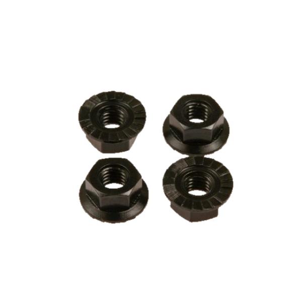 Hiro Seiko 4mm Alloy Serrated Wheel Nut [Black] ( 4 pcs)