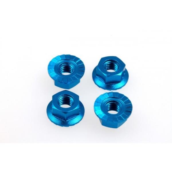 Hiro Seiko 4mm Alloy Serrated Wheel Nut [T-Blue] ( 4 pcs)