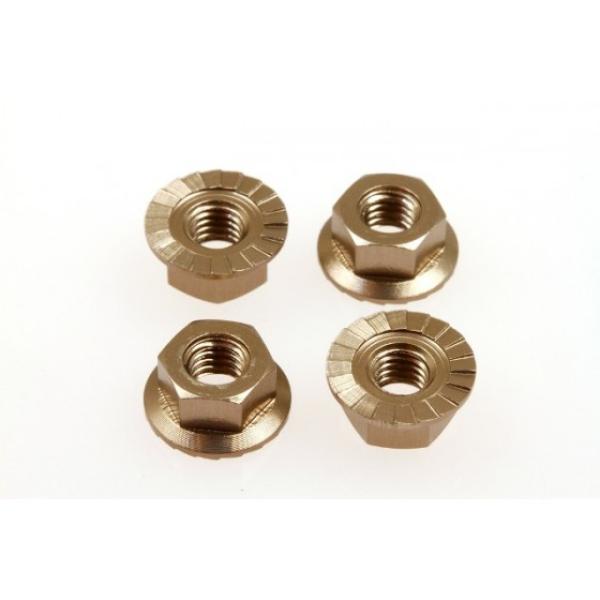 Hiro Seiko 4mm Alloy Serrated Wheel Nut [Ti] ( 4 pcs)