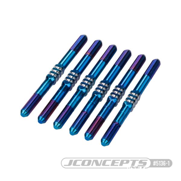 JConcepts RC10B7 3.5 x 48mm Fin Titanium turnbuckle, 6pc. - Burnt Blue