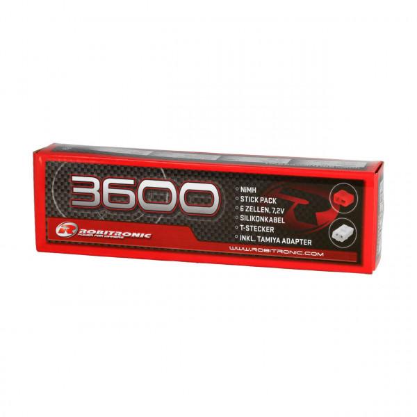 Robitronic NiMH Akku 3600mAh 7,2V Stick Pack T-Stecker & Tamiya