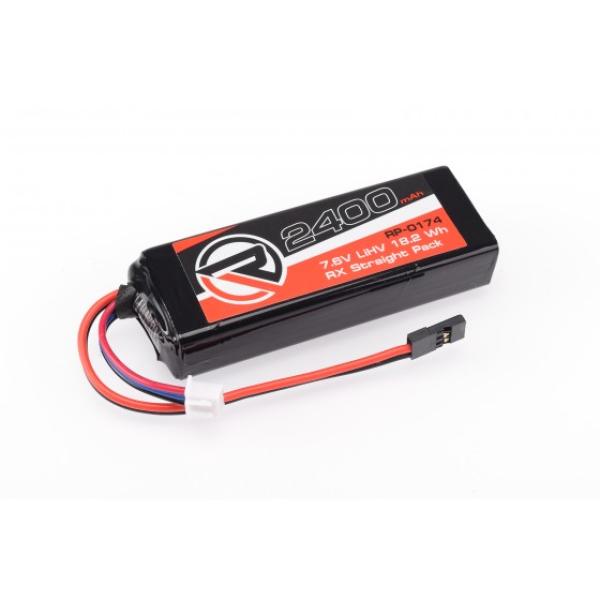 RUDDOG 2400mAh 7.6V LiHV RX Straight Pack (Fits Associated/Mugen/Sworkz/Xray)