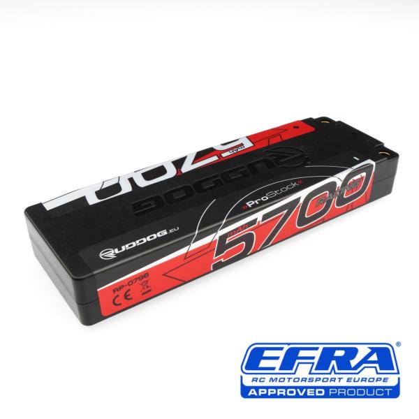 RUDDOG Racing ProStock 5700mAh 150C/75C 7.4V Ultra-LCG Stick Pack LiPo Battery (5mm,234g)