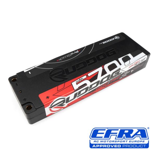 RUDDOG Racing ProStock 5700mAh 150C/75C 7.4V Ultra-LCG Stick Pack LiPo Battery (5mm,234g)