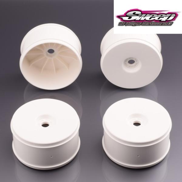 Sweep 1:8 truggy Dish Wheel Offset Zero White 4pcs