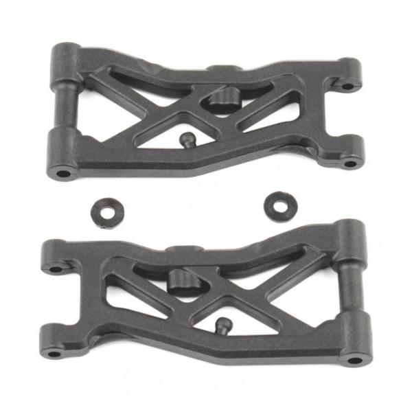 Team Associated RC10B74 FT Front Suspension Arms, carbon fiber