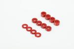 KAEMTECH 3mm Alu-Unterlegscheiben Set 12 Stück (1mm,2mm,3mm) markiert rot